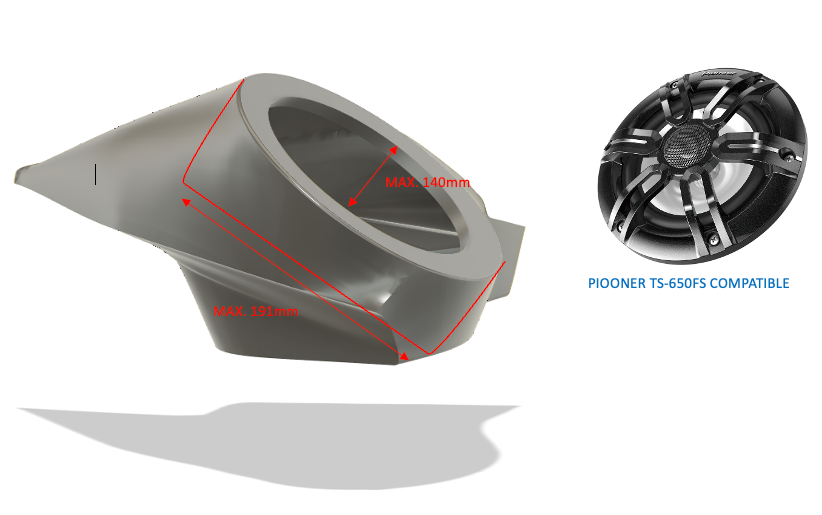 Sea Doo RXT GTX 2012-2019 Carcasas para altavoces y sistemas de audio 6.5"